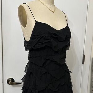 Ralph Lauren Blue Label Black Ruffle Mini Dress